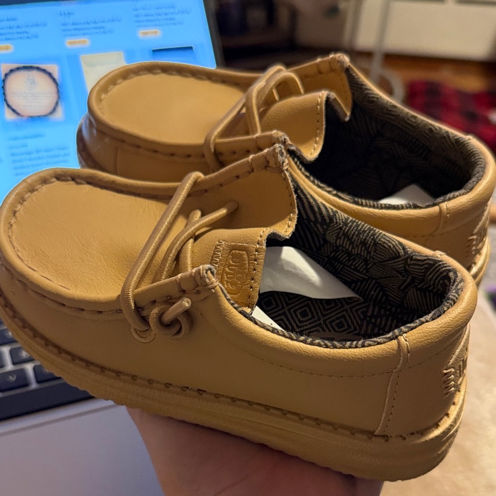 Hey Dude Kids Moccasins in Tan